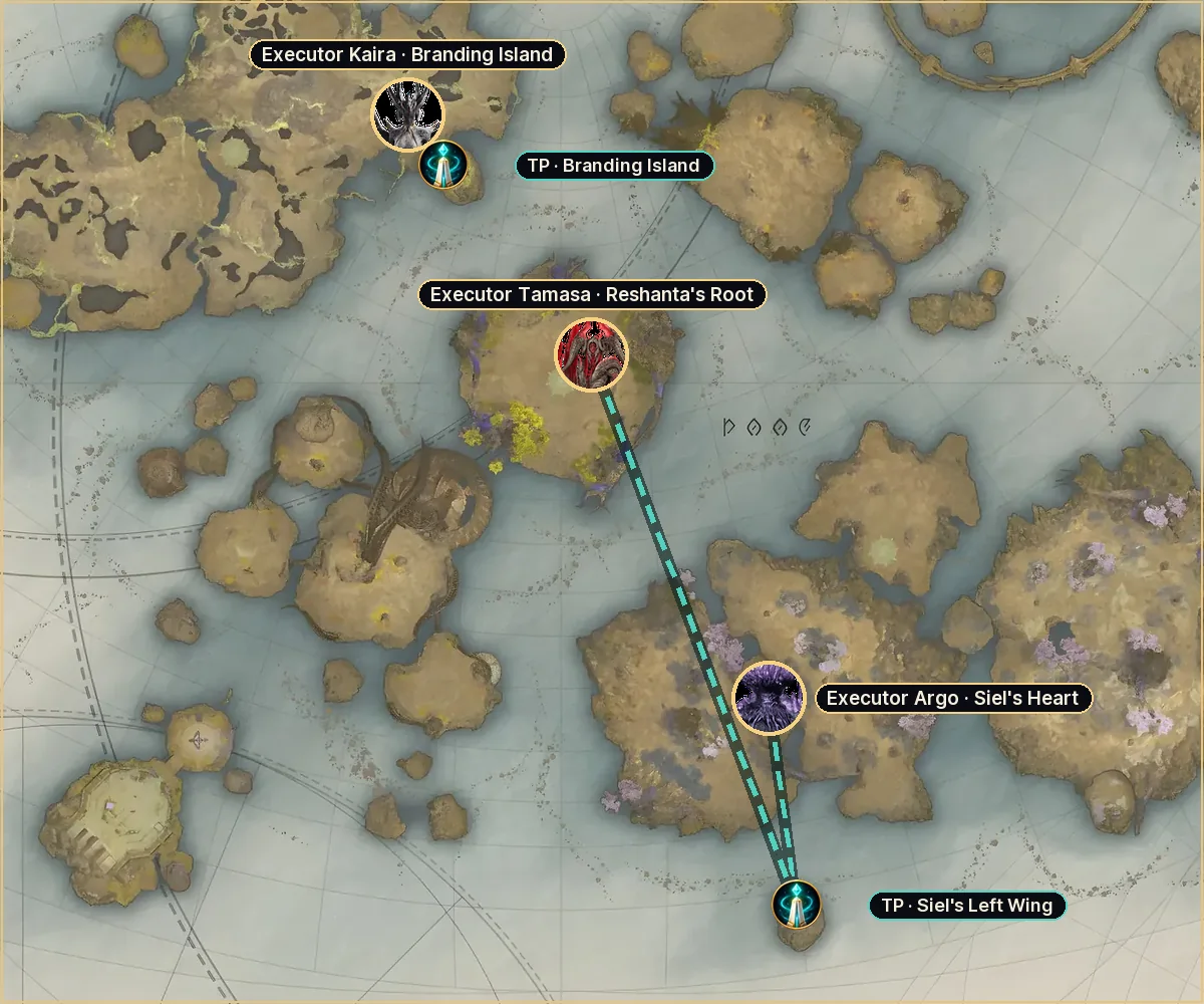 Siege Executors: spots in Lower Reshanta and the nearest Asmodians teleports