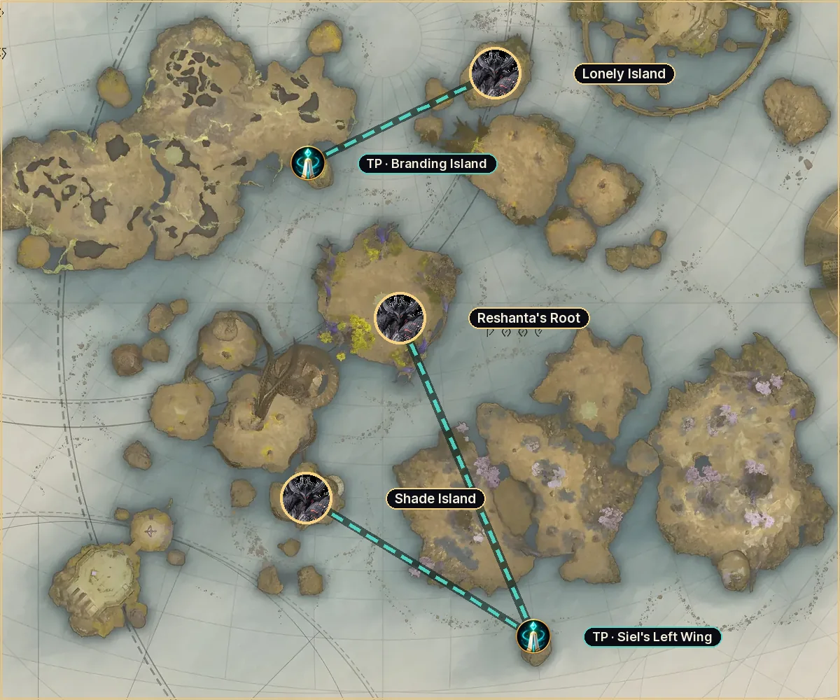 Guardian Lord Nahma: spots in Lower Reshanta and the nearest Asmodians teleports