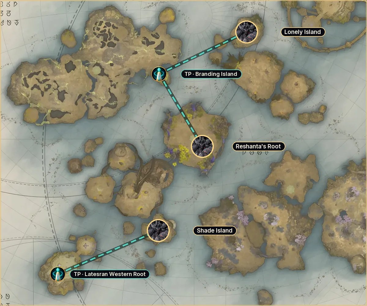 Guardian Lord Nahma: spots in Lower Reshanta and the nearest Elyos teleports
